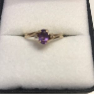 Amethyst and Diamond Ring